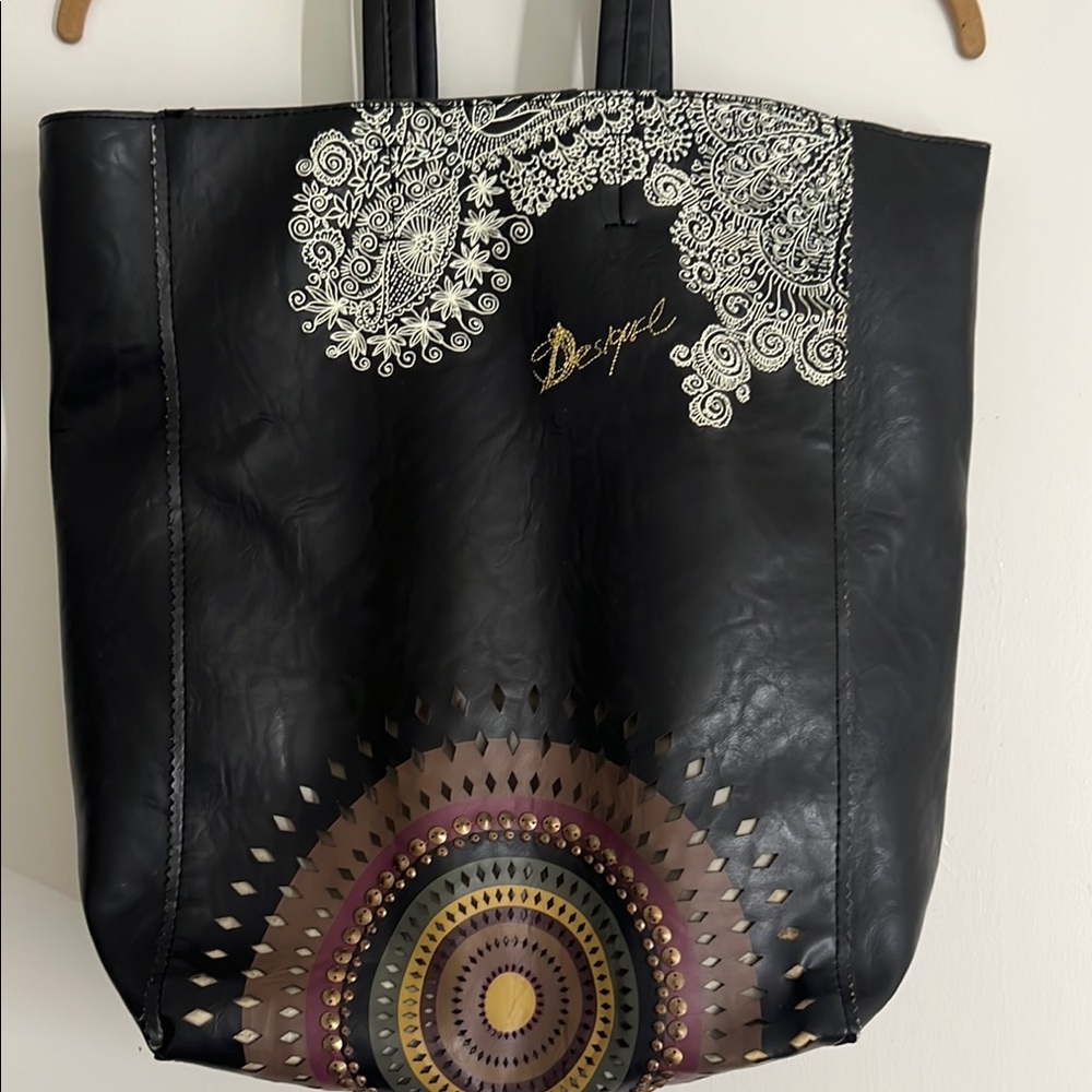 Desigual Black and Gold Tote Bag - Picture 1 of 14